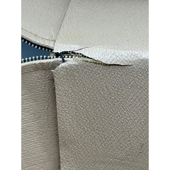 Vintage Black Vinyl Hat Box With Zipper & Handle 13X13X12.5" READ - Picture 3 of 11